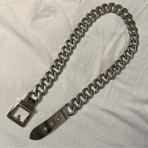 Armani Exchange all metal belt - silver